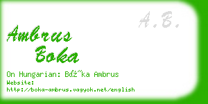 ambrus boka business card